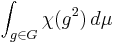 \int_{g\in G}\chi(g^2)\,d\mu