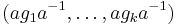 (a g_1 a^{-1}, \ldots, a g_k a^{-1})