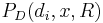 P_{D}(d_i,x,R)