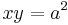 xy = a^2