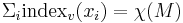 \Sigma_i \mbox{index}_v(x_i) = \chi(M)\,