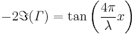 -2\Im(\mathit \Gamma)=\tan \left (\frac{4\pi}{\lambda} x\right)