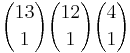 {13 \choose 1}{12 \choose 1}{4 \choose 1}