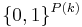 \{0,1\}^{P(k)}