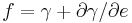 f = \gamma%2B\partial \gamma/ \partial e  