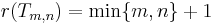 r(T_{m,n}) = \min\{m,n\} %2B 1