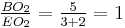 \tfrac{BO_2}{EO_2} = \tfrac{5}{3 %2B 2} = 1