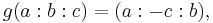  g(a:b:c) = (a:-c:b),