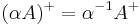 (\alpha A)^%2B = \alpha^{-1} A^%2B\,\!