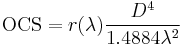 
\mbox{OCS}=r(\lambda) \frac{D^4}{1.4884 \lambda^2}
