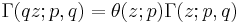 \Gamma(qz;p,q)=\theta (z;p) \Gamma (z; p,q)\,