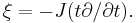 \xi =-J(t\partial/\partial t).