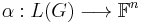 \alpha�: L(G) \longrightarrow \mathbb{F}^n