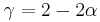 \gamma=2-2\alpha