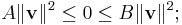 
A \| \mathbf{v} \|^{2} \leq 0 \leq B \| \mathbf{v} \|^{2}�;
