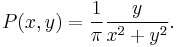 P(x,y) = \frac{1}{\pi}\frac{y}{x^2%2By^2}.