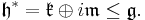 \mathfrak h^* = \mathfrak k \oplus i\mathfrak m\leq\mathfrak g.