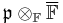 \mathfrak p\otimes_{\mathbb F}\overline{\mathbb F}