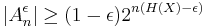 \left| A_n^\epsilon \right| \geq (1-\epsilon)2^{n(H(X)-\epsilon)}