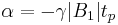  \alpha = -\gamma|B_{1}|t_{p} 