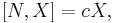 [N,X] = cX,\quad