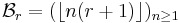 \mathcal{B}_r = ( \lfloor n(r%2B1) \rfloor)_{n\geq 1}