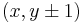 \textstyle(x, y\pm1)