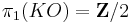 \pi_1(KO) = \mathbf Z/2