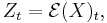 Z_t=\mathcal{E} (X)_t,\,