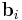  \mathbf{b}_i 