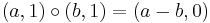 (a,1) \circ (b,1)=(a - b,0)