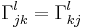  \Gamma_{jk}^l = \Gamma_{kj}^l 