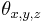 \mathbf{\theta}_{x,y,z}