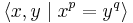 \langle x,y \mid x^p = y^q \rangle