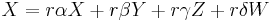 X = r\alpha X %2B r\beta Y %2B r\gamma Z %2B r\delta W