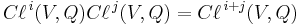 C\ell^{\,i}(V,Q)C\ell^{\,j}(V,Q) = C\ell^{\,i%2Bj}(V,Q)