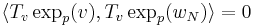 \langle T_v\exp_p(v), T_v\exp_p(w_N)\rangle = 0