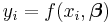 y_i = f(x_i, \boldsymbol \beta)