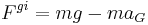 F_{}^{gi} = mg - ma_G