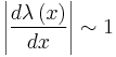 
\left|\frac{d\lambda\left(x\right)}{dx}\right|\sim 1
