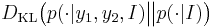 D_{\mathrm{KL}} \big( p(\cdot|y_1,y_2,I) \big\| p(\cdot|I) \big)