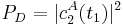 P_D = |c^A_2(t_1)|^2\quad