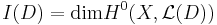 I (D) = \mathrm {dim} H^0 (X, \mathcal L(D))