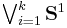 \textstyle\bigvee_{i=1}^k\mathbf{S}^1