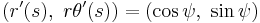 (r'(s),\ r\theta'(s)) = (\cos \psi,\ \sin \psi)