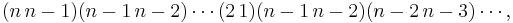 (n\,n-1)(n-1\,n-2)\cdots(2\,1)(n-1\,n-2)(n-2\,n-3)\cdots,