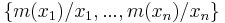 \{m(x_1)/x_1,...,m(x_n)/x_n\}