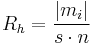 R_h=\frac{\left|m_i\right|}{s\cdot n}