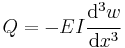 
   Q = -EI\cfrac{\mathrm{d}^3w}{\mathrm{d}x^3}
 