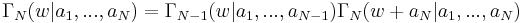 \Gamma_N(w|a_1,...,a_N)=\Gamma_{N-1}(w|a_1,...,a_{N-1})\Gamma_N(w%2Ba_N|a_1,...,a_N)